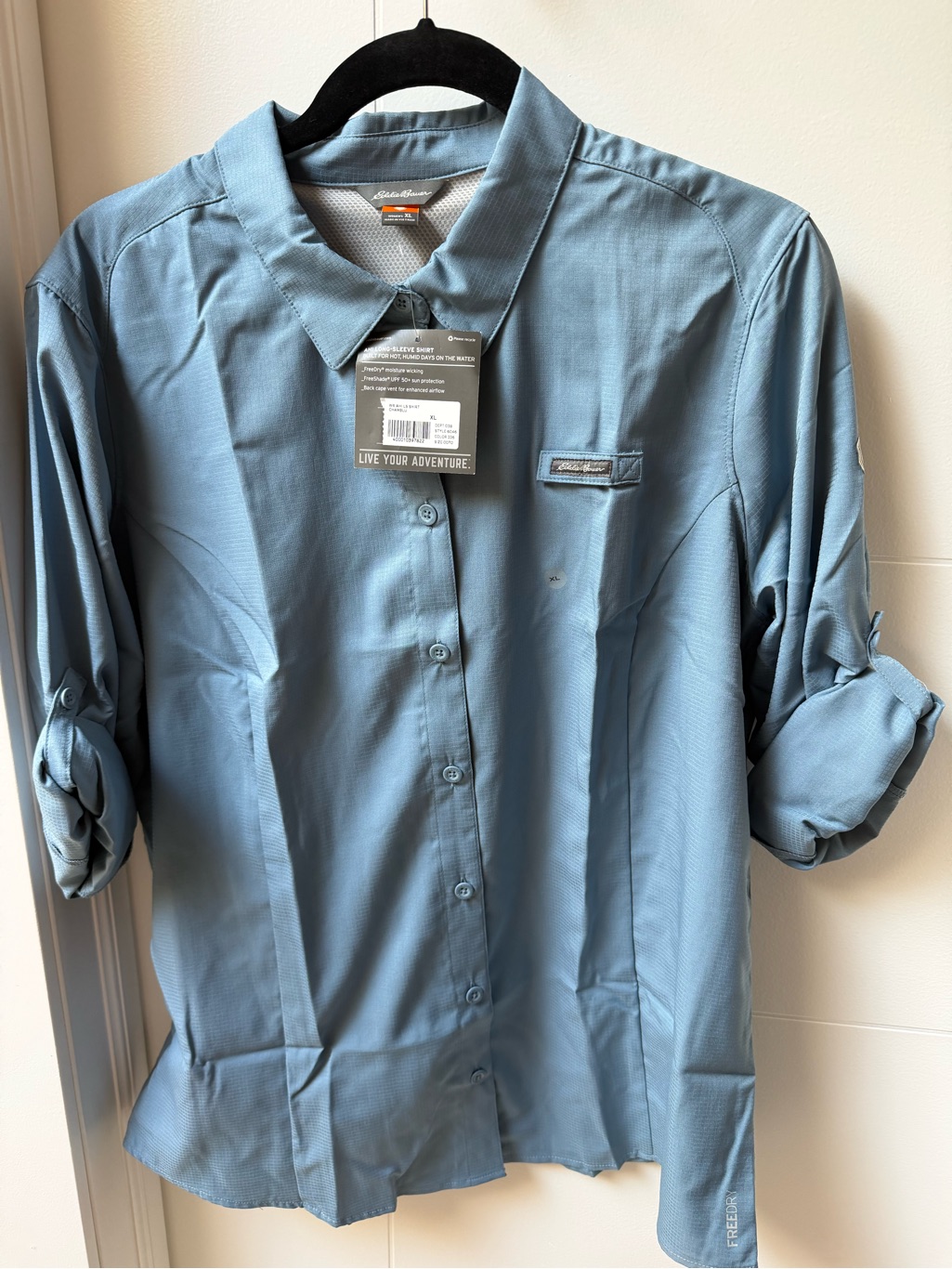 Eddie Bauer Light Blue Performance Button-Down Shirt